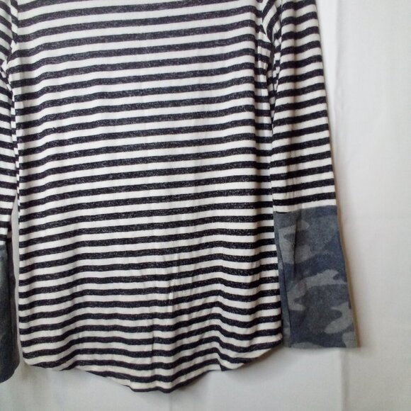 143 Story by Line Up Shirt women S Long Sleeve Soft Stretch Stripe Camo - Picture 15 of 15